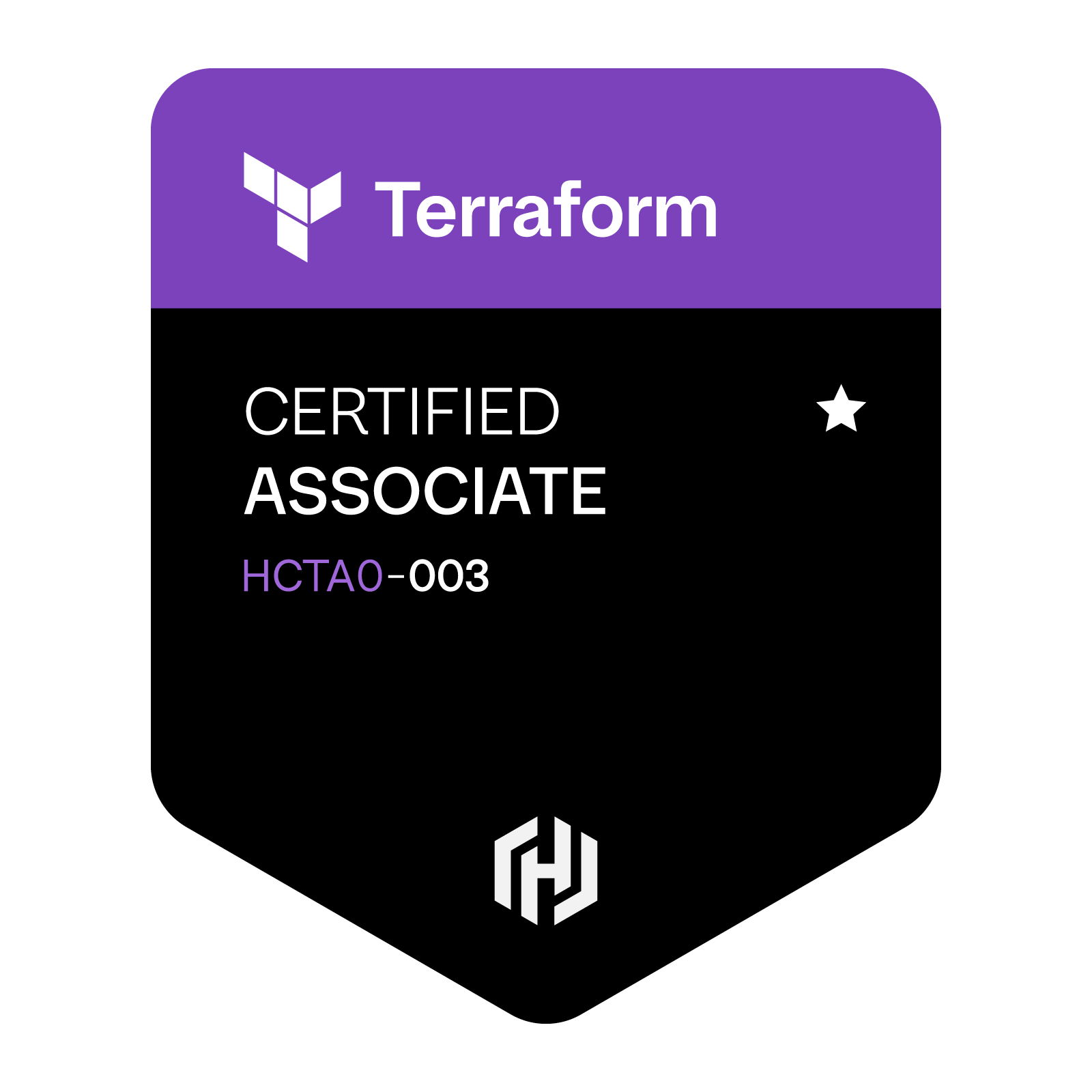 Terraform Associate certification logo
